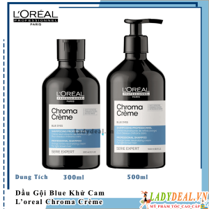 Gội Blue L'oreal Chroma Crème Blue Khử Các Ánh Sắc Cam 300ml - 500ml