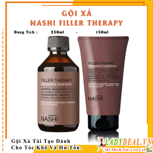 Cặp Gội Xả Nashi Filler Therapy Tái Tạo Dành Cho Tóc Khô Và Hư Tổn 250ml - 150ml